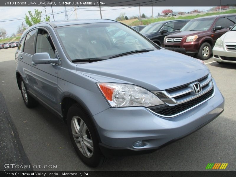 Glacier Blue Metallic / Gray 2010 Honda CR-V EX-L AWD