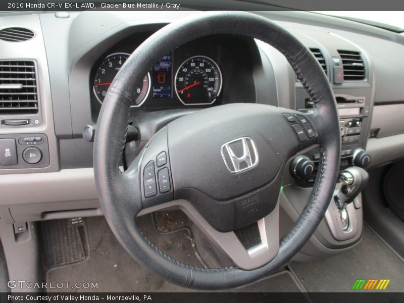 Glacier Blue Metallic / Gray 2010 Honda CR-V EX-L AWD