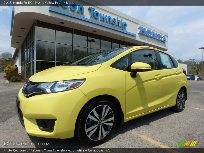Mystic Yellow Pearl / Black 2015 Honda Fit EX