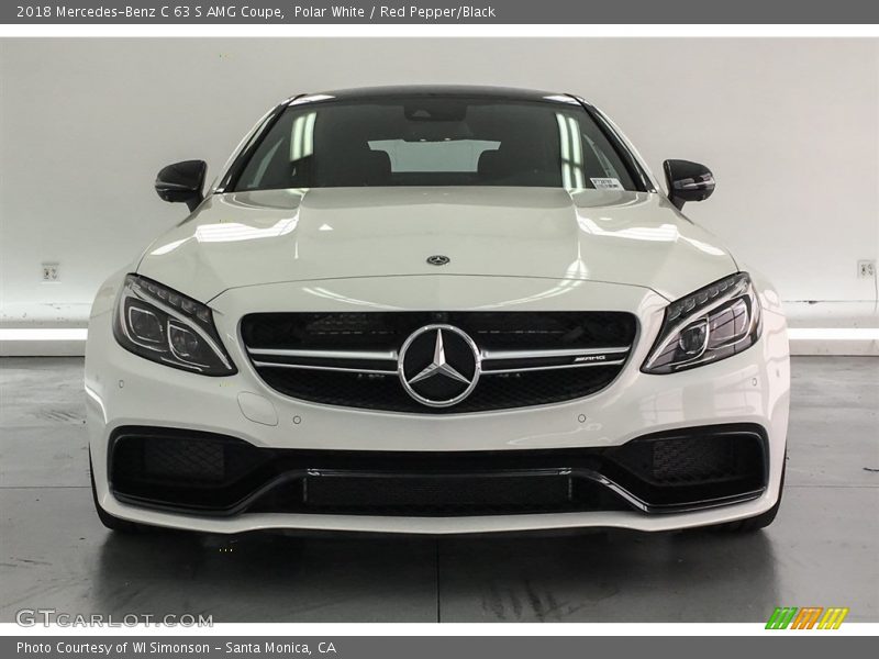 Polar White / Red Pepper/Black 2018 Mercedes-Benz C 63 S AMG Coupe