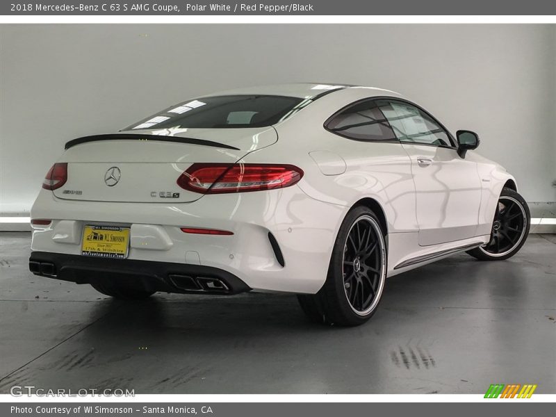 Polar White / Red Pepper/Black 2018 Mercedes-Benz C 63 S AMG Coupe