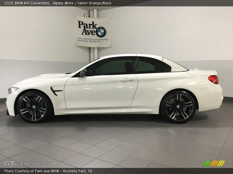 Alpine White / Sakhir Orange/Black 2015 BMW M4 Convertible