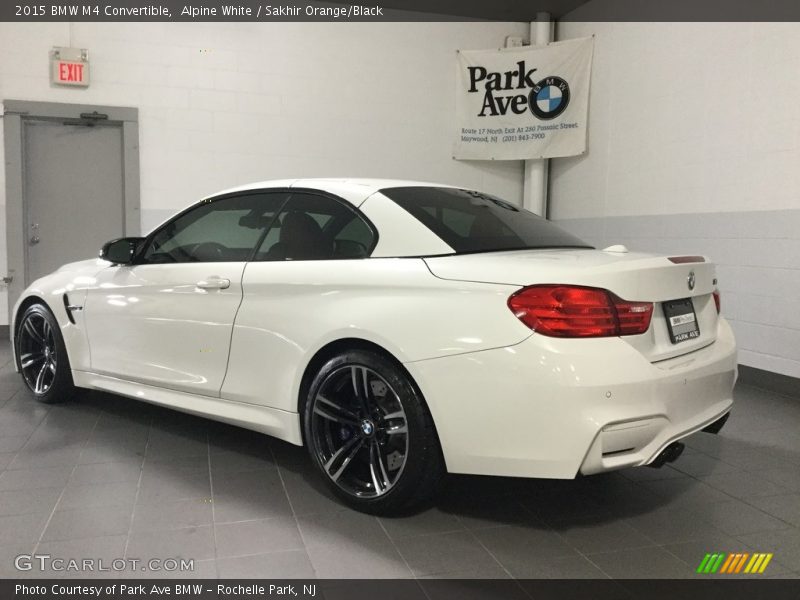 Alpine White / Sakhir Orange/Black 2015 BMW M4 Convertible