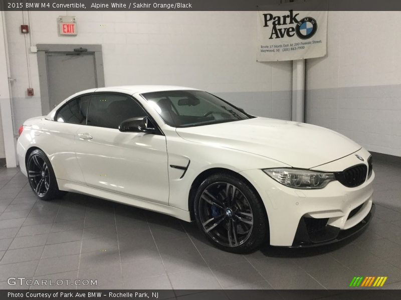 Alpine White / Sakhir Orange/Black 2015 BMW M4 Convertible