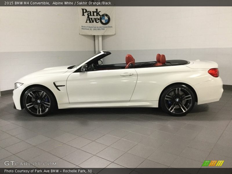 Alpine White / Sakhir Orange/Black 2015 BMW M4 Convertible