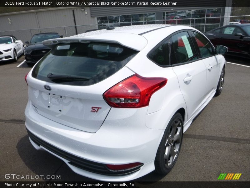 Oxford White / Charcoal Black/Smoke Storm Partial Recaro Leather 2018 Ford Focus ST Hatch