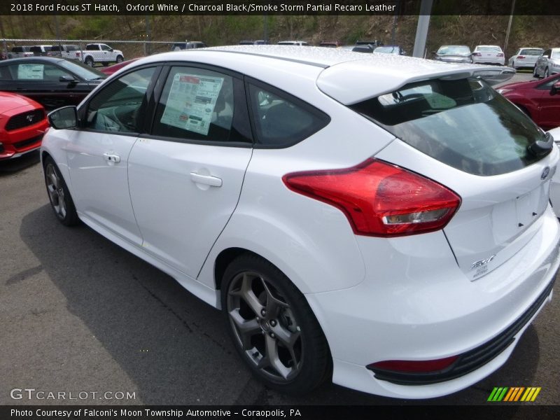 Oxford White / Charcoal Black/Smoke Storm Partial Recaro Leather 2018 Ford Focus ST Hatch