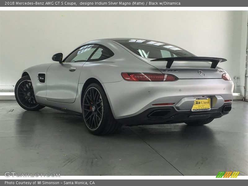 designo Iridium Silver Magno (Matte) / Black w/Dinamica 2018 Mercedes-Benz AMG GT S Coupe