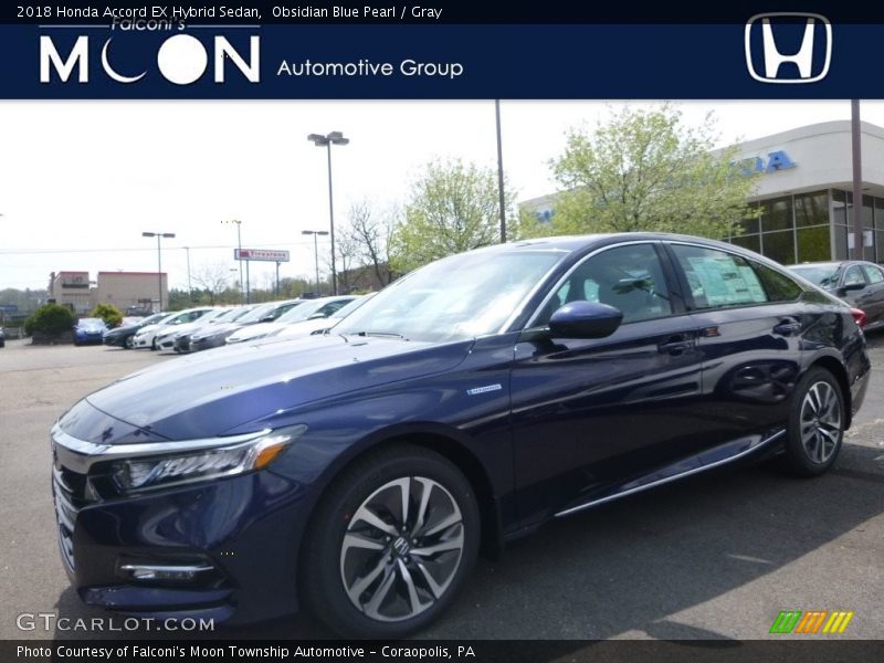 Obsidian Blue Pearl / Gray 2018 Honda Accord EX Hybrid Sedan
