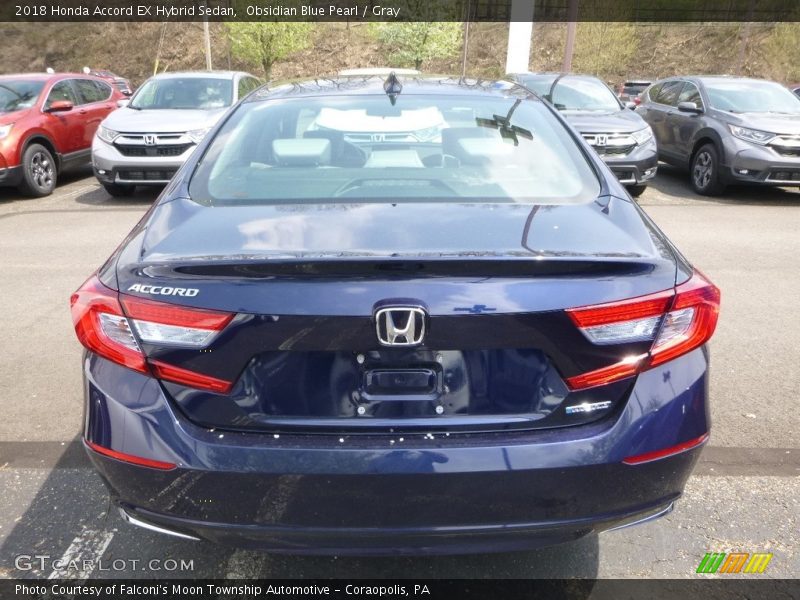 Obsidian Blue Pearl / Gray 2018 Honda Accord EX Hybrid Sedan