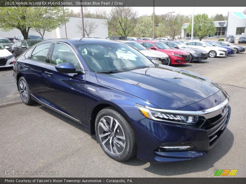 Obsidian Blue Pearl / Gray 2018 Honda Accord EX Hybrid Sedan