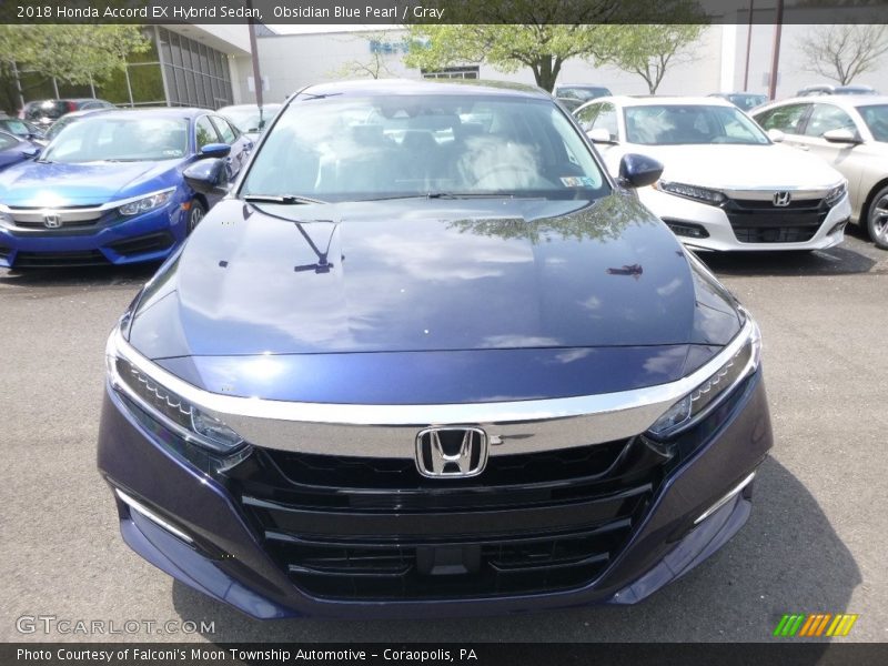 Obsidian Blue Pearl / Gray 2018 Honda Accord EX Hybrid Sedan