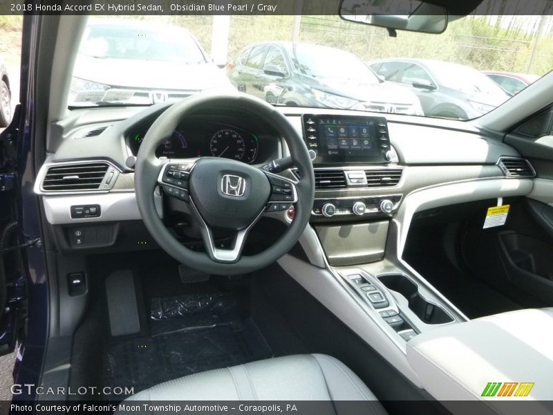 Obsidian Blue Pearl / Gray 2018 Honda Accord EX Hybrid Sedan