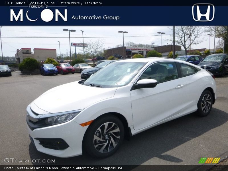 Taffeta White / Black/Ivory 2018 Honda Civic LX-P Coupe