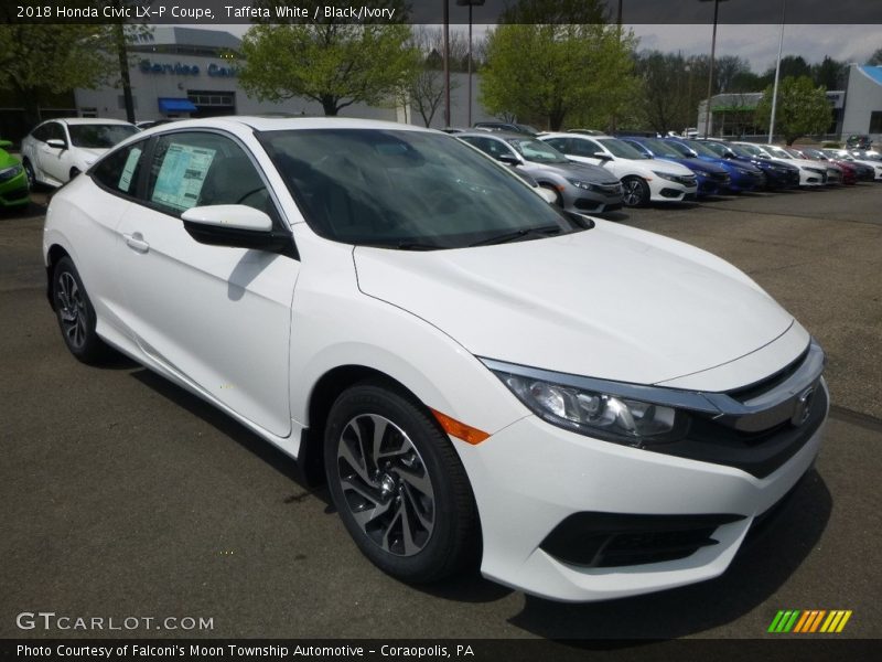 Taffeta White / Black/Ivory 2018 Honda Civic LX-P Coupe