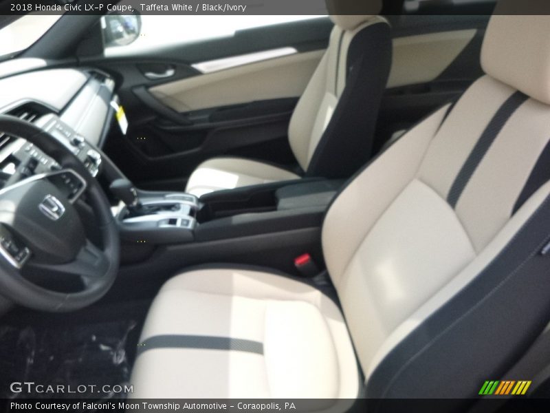 Taffeta White / Black/Ivory 2018 Honda Civic LX-P Coupe