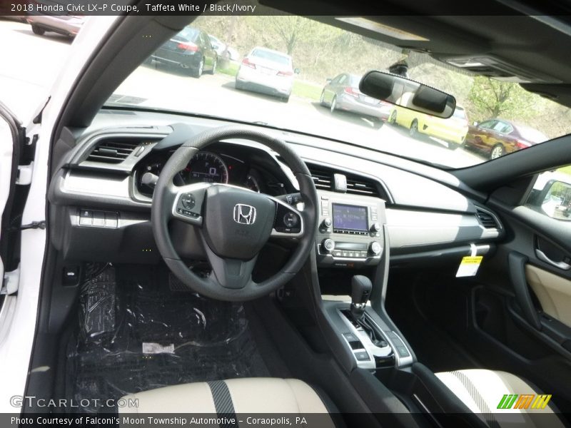 Taffeta White / Black/Ivory 2018 Honda Civic LX-P Coupe