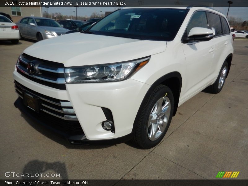 Blizzard White Pearl / Black 2018 Toyota Highlander Limited AWD