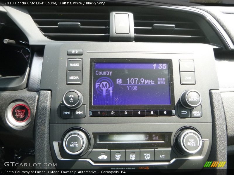 Taffeta White / Black/Ivory 2018 Honda Civic LX-P Coupe