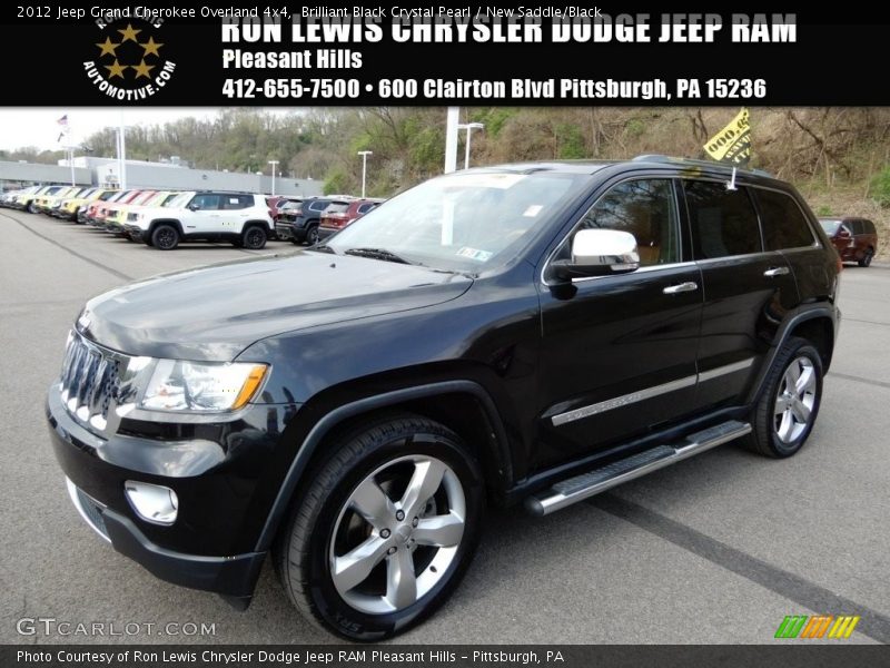 Brilliant Black Crystal Pearl / New Saddle/Black 2012 Jeep Grand Cherokee Overland 4x4