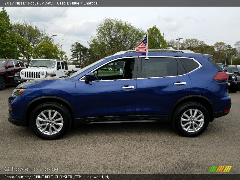 Caspian Blue / Charcoal 2017 Nissan Rogue SV AWD