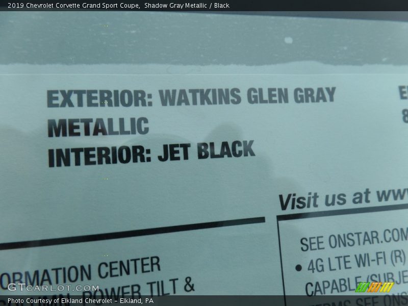 Shadow Gray Metallic / Black 2019 Chevrolet Corvette Grand Sport Coupe