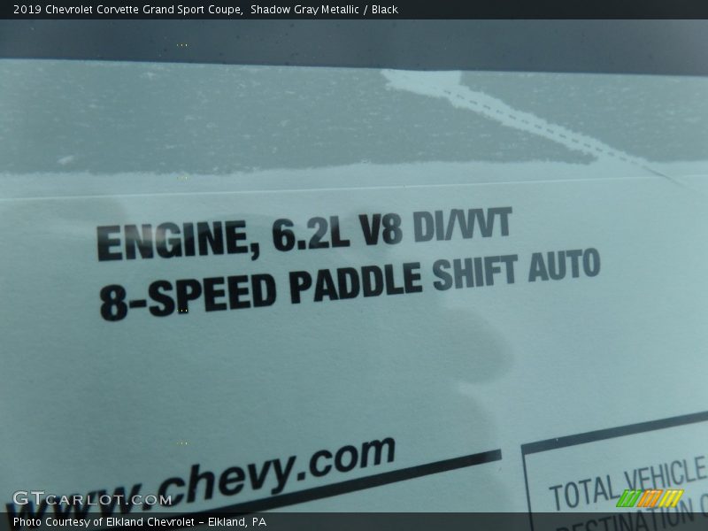 Shadow Gray Metallic / Black 2019 Chevrolet Corvette Grand Sport Coupe