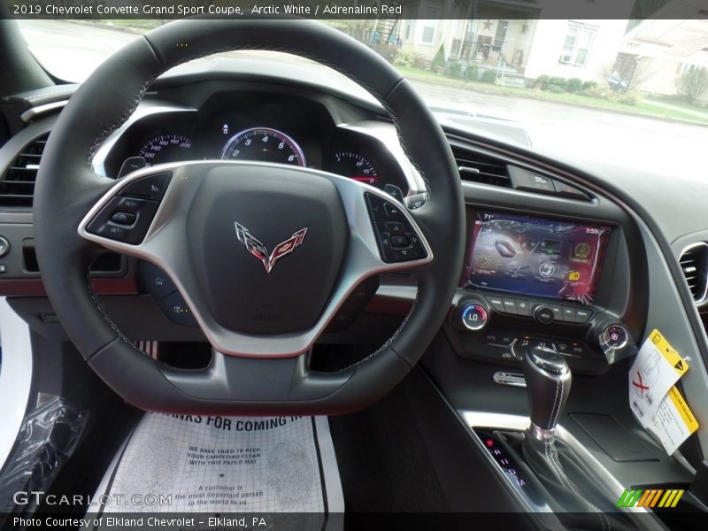Arctic White / Adrenaline Red 2019 Chevrolet Corvette Grand Sport Coupe