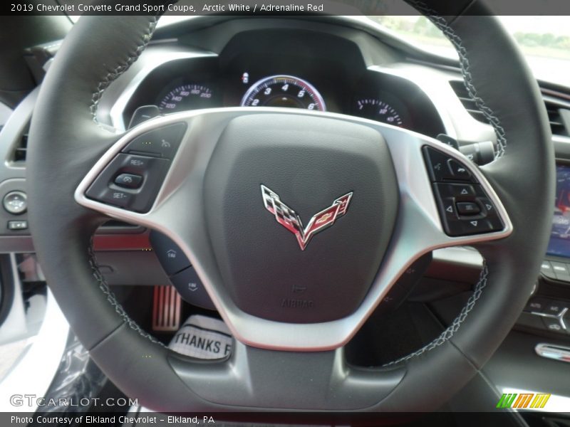 Arctic White / Adrenaline Red 2019 Chevrolet Corvette Grand Sport Coupe