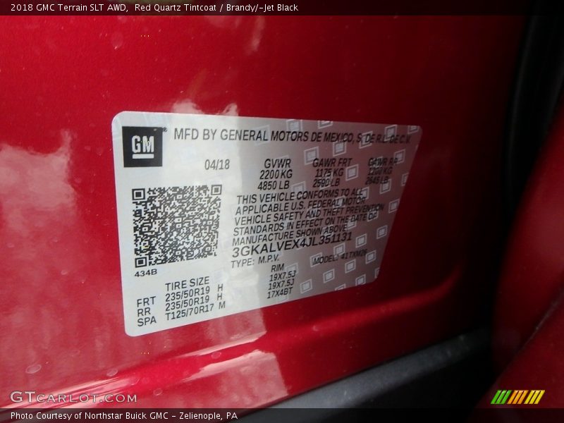 Red Quartz Tintcoat / Brandy/­Jet Black 2018 GMC Terrain SLT AWD