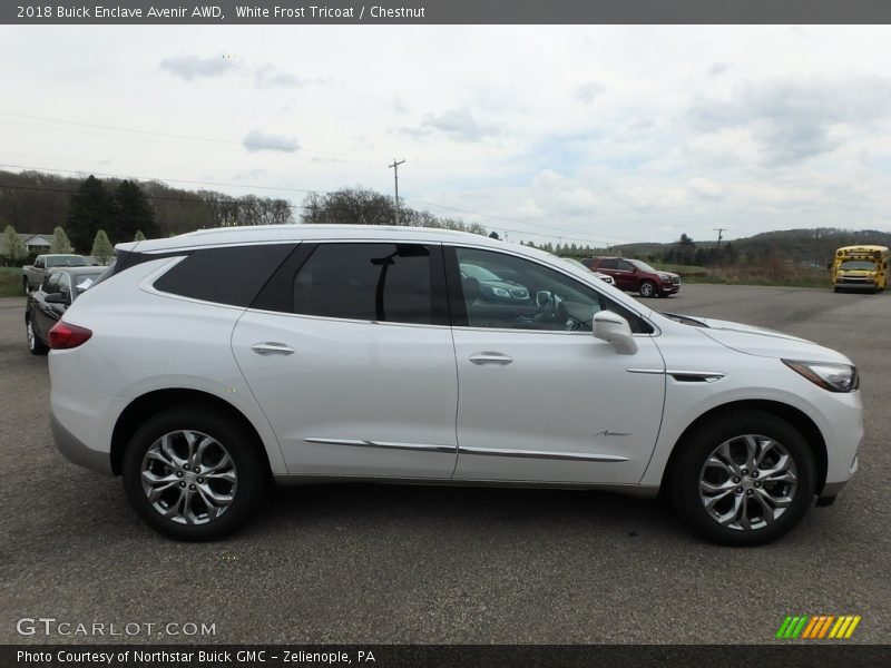 White Frost Tricoat / Chestnut 2018 Buick Enclave Avenir AWD