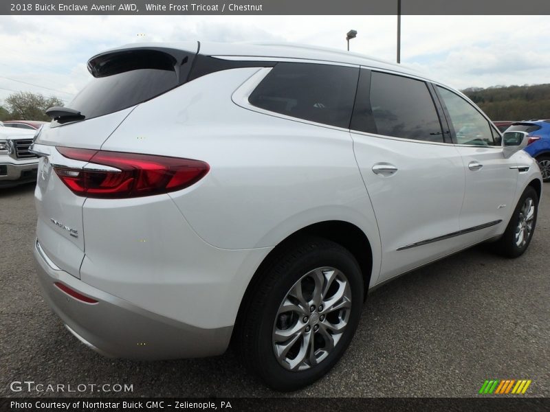 White Frost Tricoat / Chestnut 2018 Buick Enclave Avenir AWD