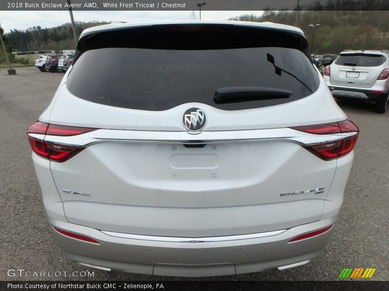 White Frost Tricoat / Chestnut 2018 Buick Enclave Avenir AWD