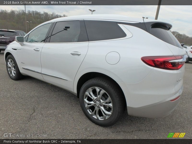 White Frost Tricoat / Chestnut 2018 Buick Enclave Avenir AWD