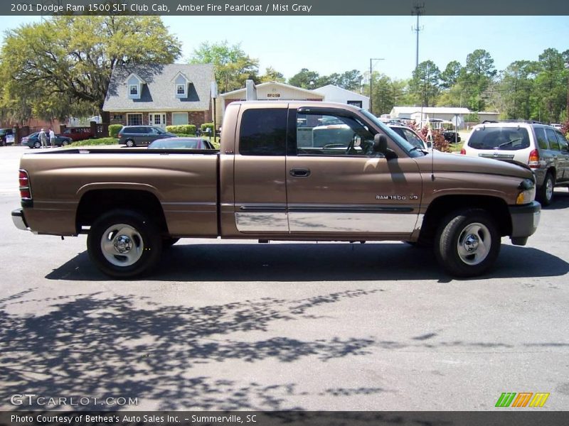 Amber Fire Pearlcoat / Mist Gray 2001 Dodge Ram 1500 SLT Club Cab