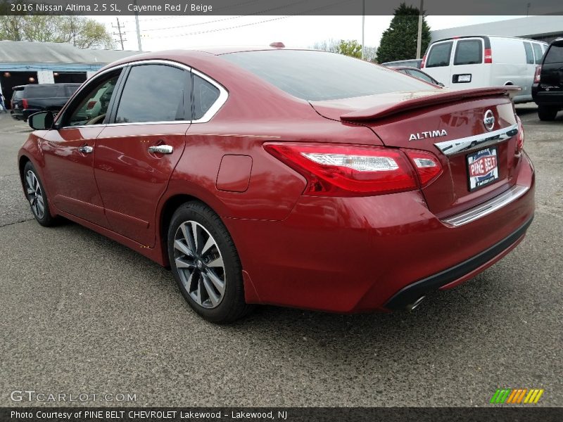 Cayenne Red / Beige 2016 Nissan Altima 2.5 SL