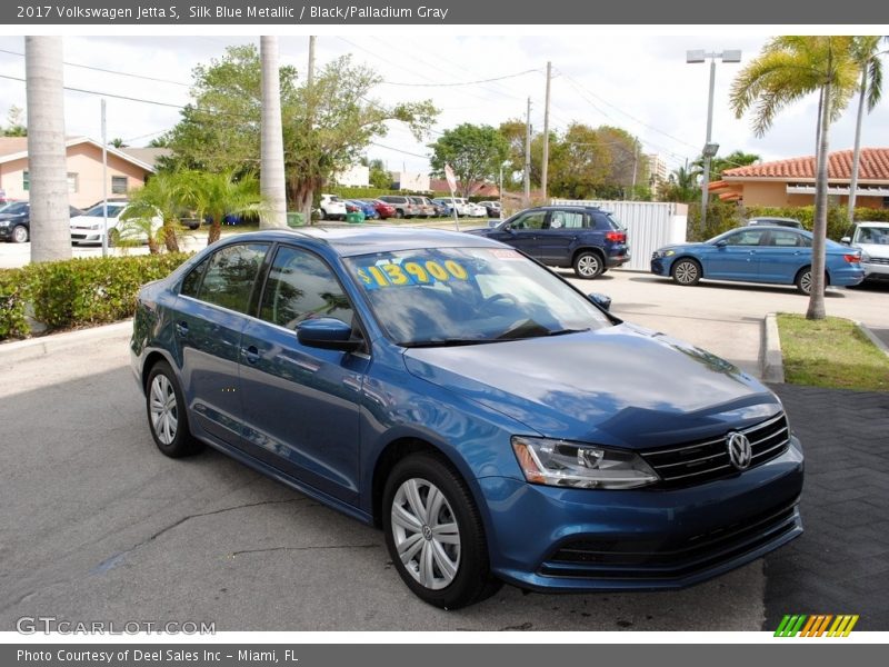 Silk Blue Metallic / Black/Palladium Gray 2017 Volkswagen Jetta S