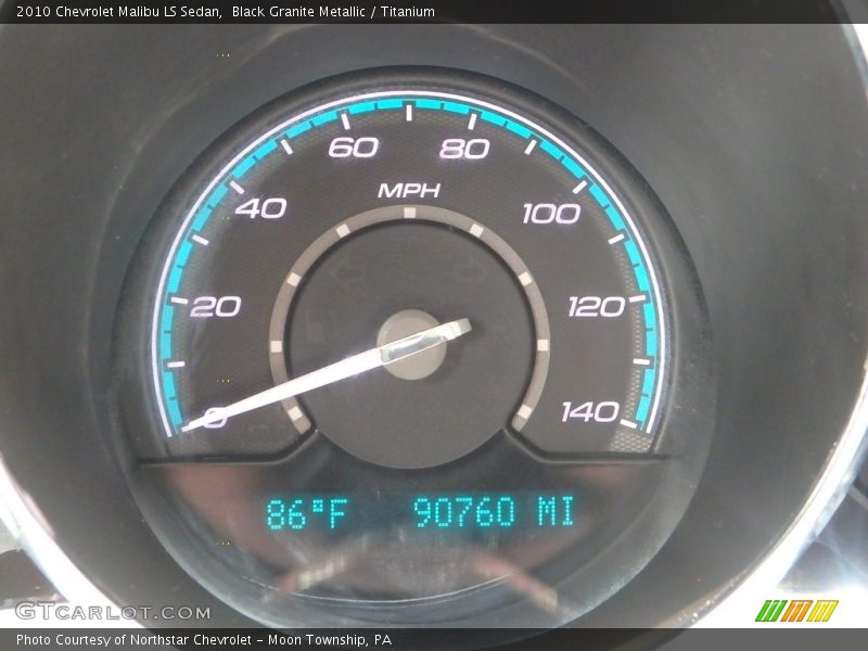 Black Granite Metallic / Titanium 2010 Chevrolet Malibu LS Sedan