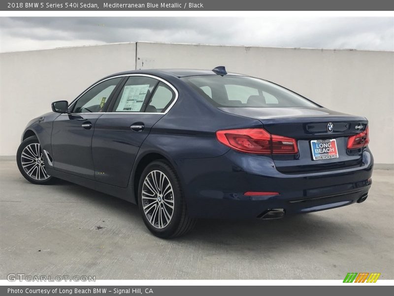 Mediterranean Blue Metallic / Black 2018 BMW 5 Series 540i Sedan