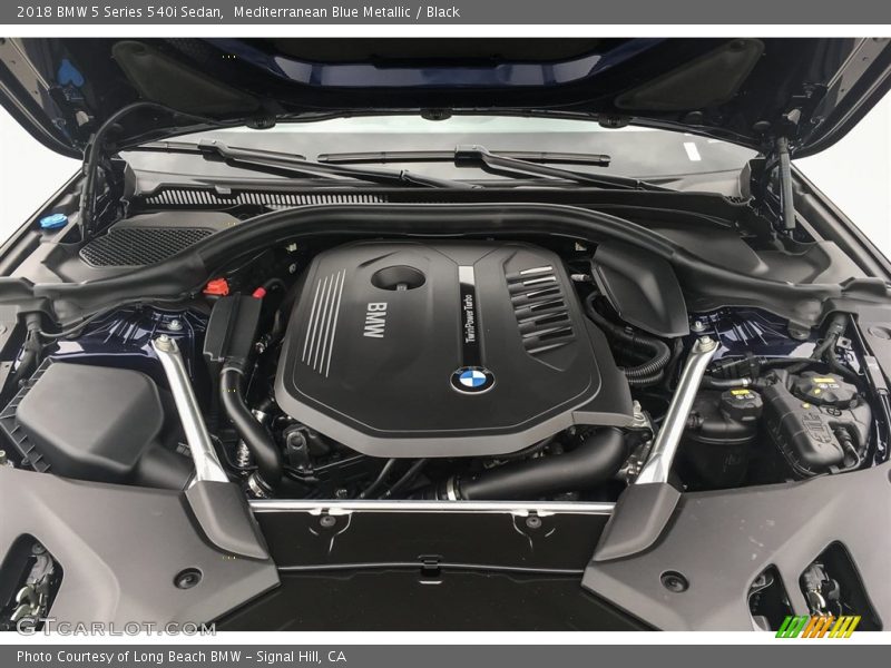 Mediterranean Blue Metallic / Black 2018 BMW 5 Series 540i Sedan