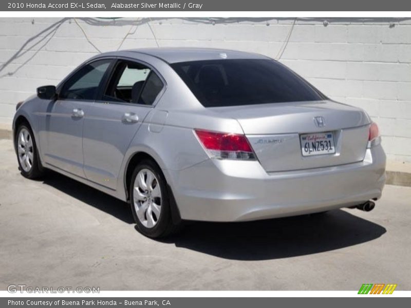 Alabaster Silver Metallic / Gray 2010 Honda Accord EX-L Sedan