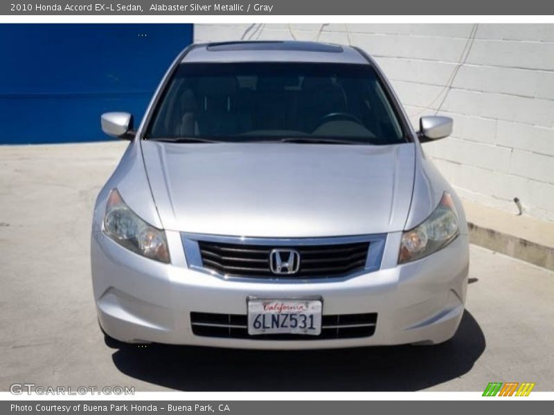 Alabaster Silver Metallic / Gray 2010 Honda Accord EX-L Sedan