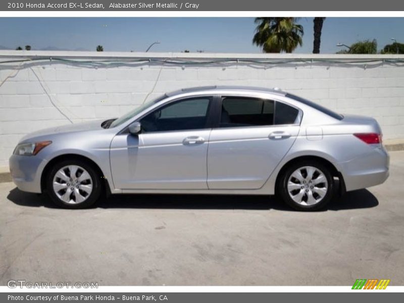 Alabaster Silver Metallic / Gray 2010 Honda Accord EX-L Sedan