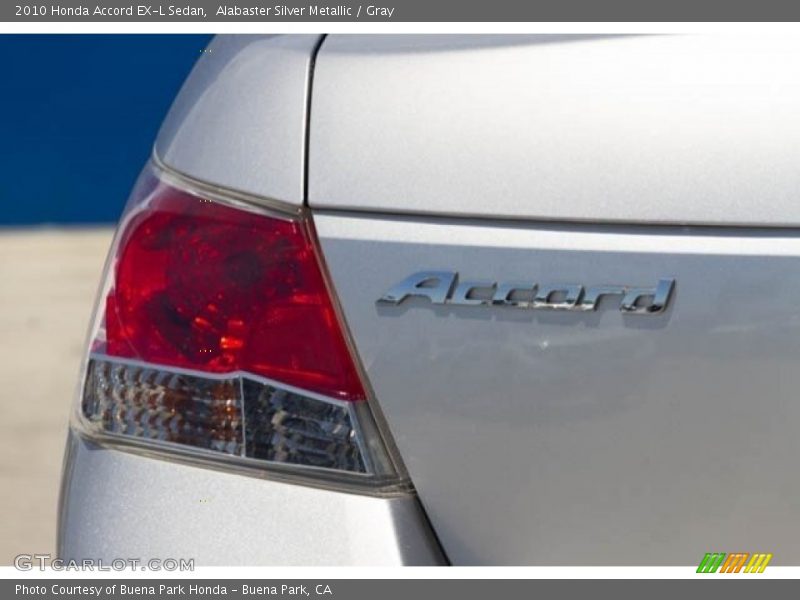 Alabaster Silver Metallic / Gray 2010 Honda Accord EX-L Sedan