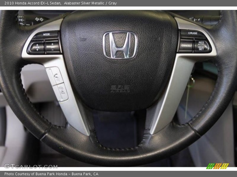 Alabaster Silver Metallic / Gray 2010 Honda Accord EX-L Sedan