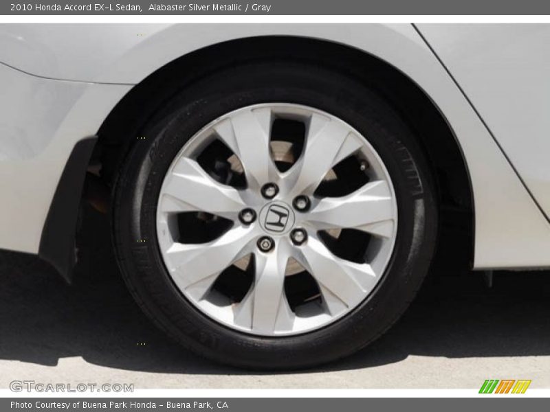 Alabaster Silver Metallic / Gray 2010 Honda Accord EX-L Sedan