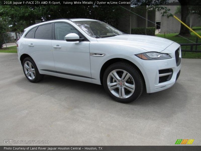 Yulong White Metallic / Oyster w/Lime Contrast 2018 Jaguar F-PACE 25t AWD R-Sport