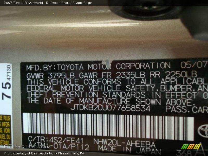 Driftwood Pearl / Bisque Beige 2007 Toyota Prius Hybrid