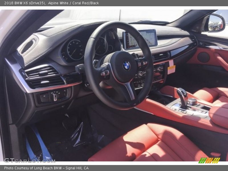 Alpine White / Coral Red/Black 2018 BMW X6 sDrive35i