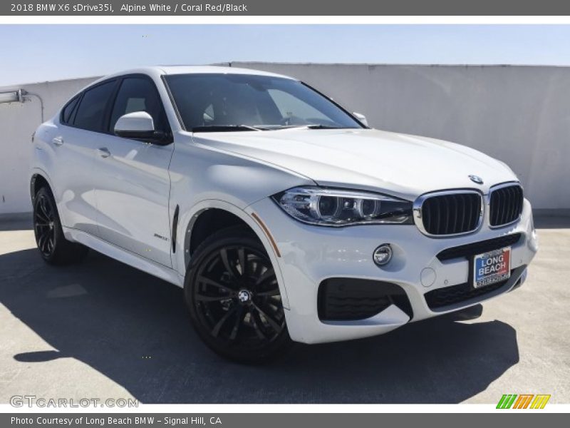 Alpine White / Coral Red/Black 2018 BMW X6 sDrive35i